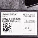 BMW G20 G26 G80 Original Head Up Display LL LHD ORIGINAL 8793503